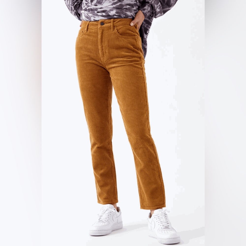 Pacsun Straight Leg Corduroy Pants Mom Jeans Orange Brown Size 24